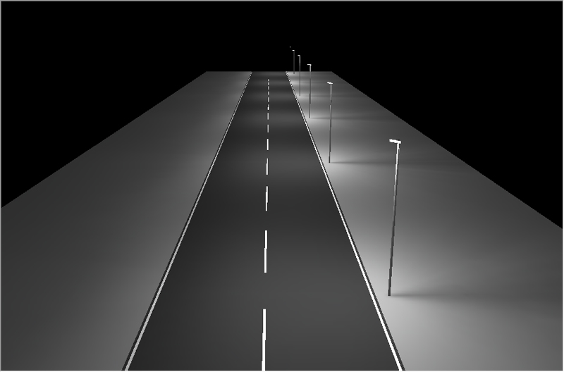 縱（zòng）向道路照明“陰影”示意圖